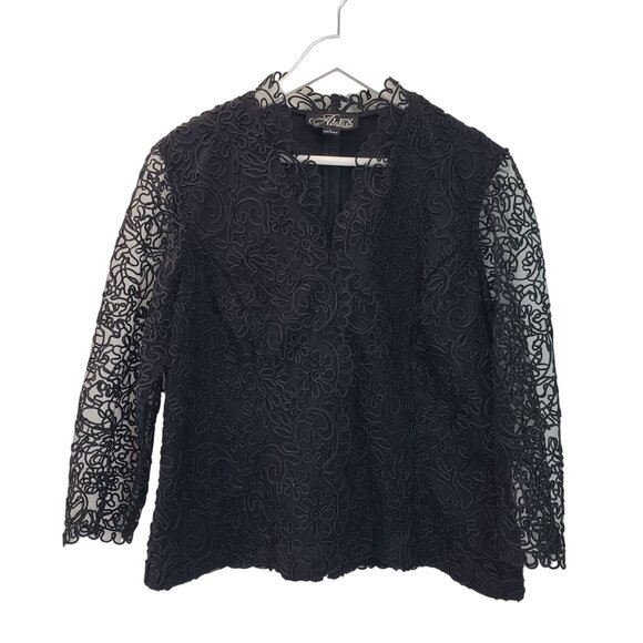 Alex Evenings Floral Embroidered Special Occasion Top Size Large - Picture 1 of 7